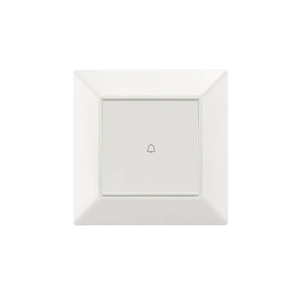 ELDGROUND Nyomókapcsoló csengőjellel fehér rugós