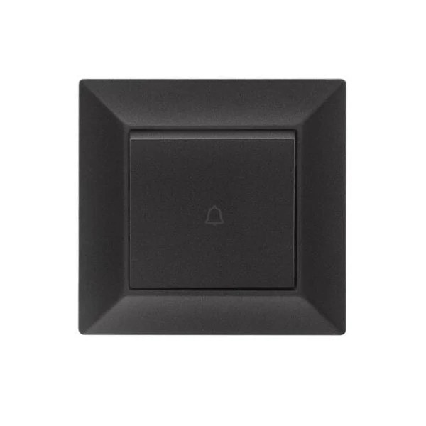 ELDGROUND Nyomókapcsoló csengőjellel fekete rugós