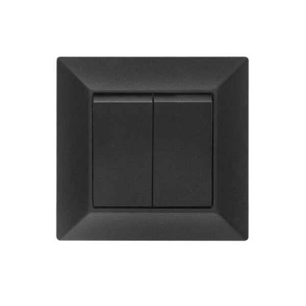 ELDGROUND Kettős váltókapcsoló (106+6) fekete rugós