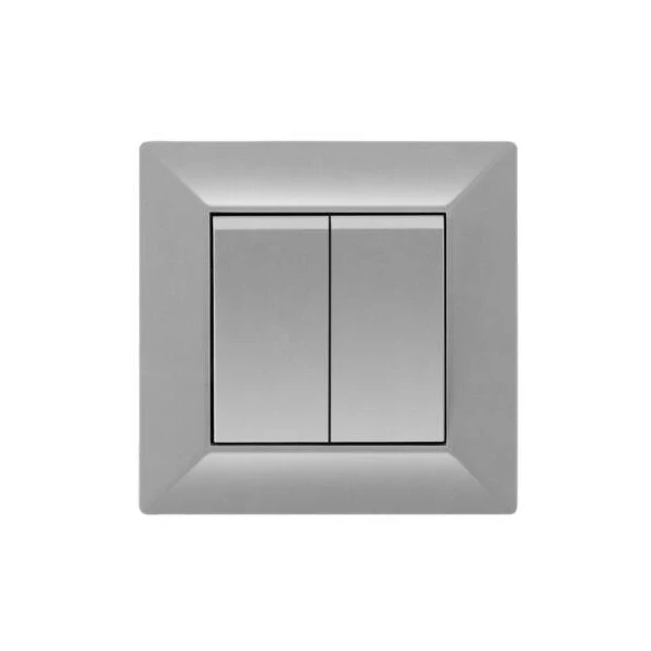 ELDGROUND Kettős váltókapcsoló (106+6) ezüst rugós