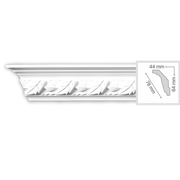 Plus ütésálló mennyezeti szegélyléc (D013-AA091) levél mintával