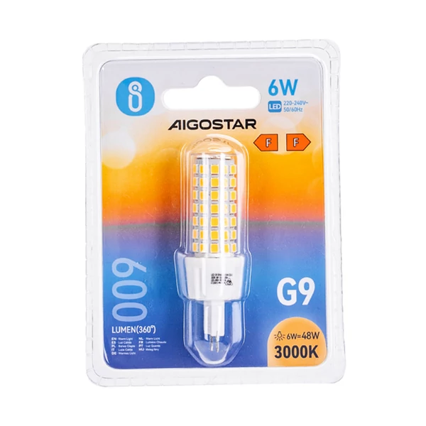 G9 6W LED égő 3000K meleg fehér