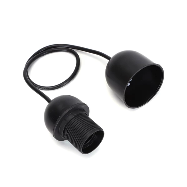 Fekete Műanyag Függeszték 50cm-es E27 Foglalattal