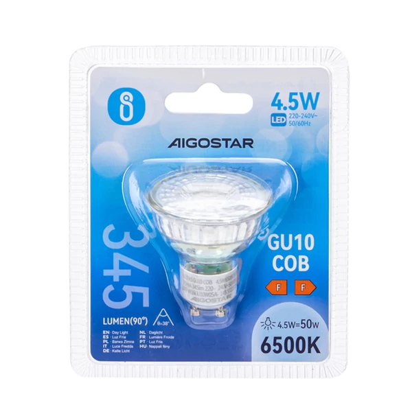GU10 4,5W COB LED égő 6500K hideg fehér