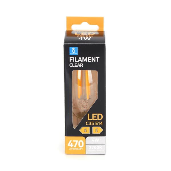 E14 4W LED Filament gyertya égő 2700K meleg fehér