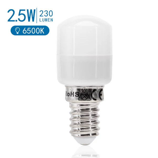 LED T26 E14 2.5W Mini Égő Hideg Fehér 6500K