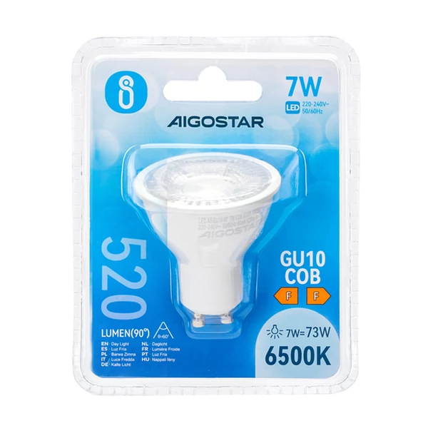GU10 7W COB LED égő 6500K hideg fehér