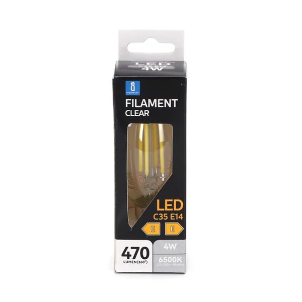 E14 4W LED Filament gyertya égő 6500K hideg fehér