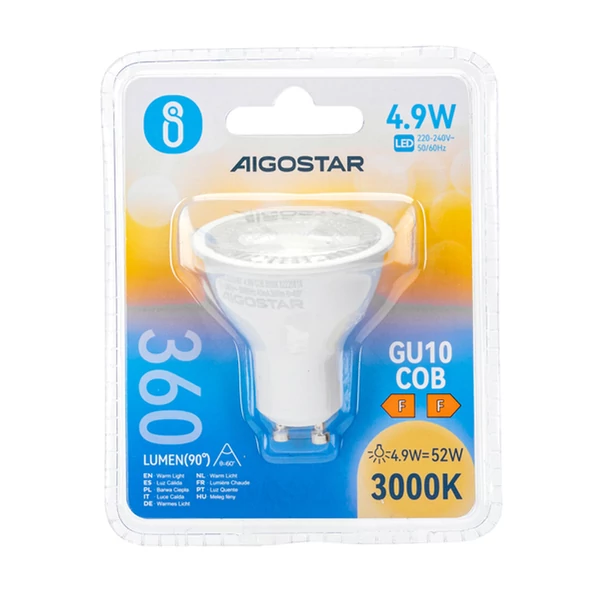 GU10 4,9W LED égő 3000K meleg fehér
