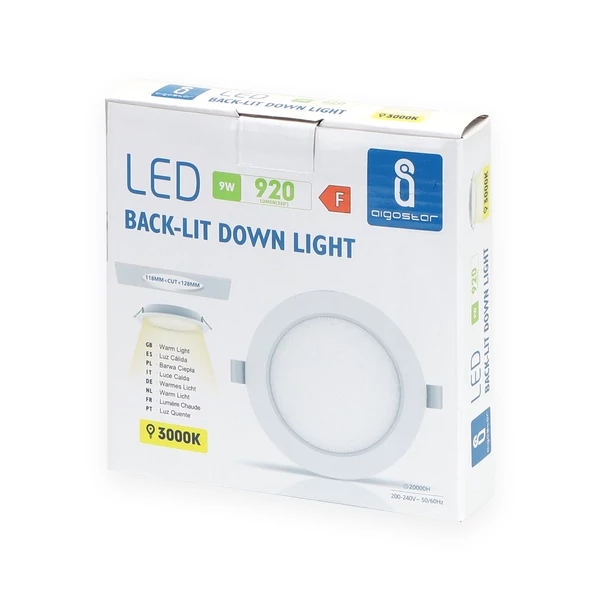 9W Süllyesztehető Kerek LED panel 3000K meleg fehér