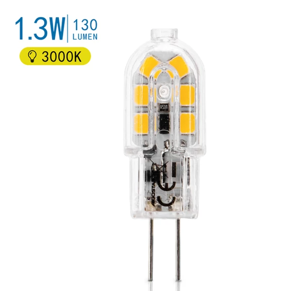1,3W G4 LED égő 3000K Meleg fehér 130lm