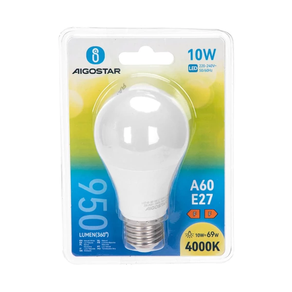 E27 10W LED Körte Égő 4000K