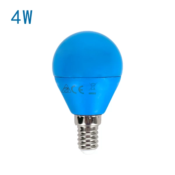 E14 4W LED kisgömb égő kék színű G45