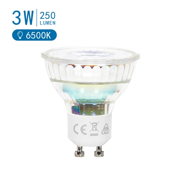 3W GU10 LED spot égő hideg fehér 6500K