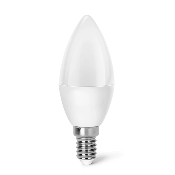 E14 3W LED gyertya égő hideg fehér 6400K C37 tejüveg opál