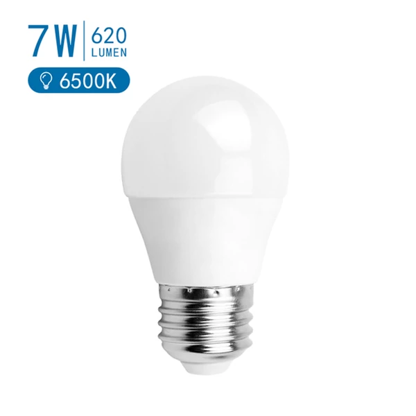E27 7W LED kisgömb égő 6500K hideg fehér G45