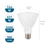 Kép 8/10 - E27 12W LED égő 6500K hideg fehér PAR30