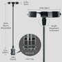 Kép 7/9 - Gyöngyház Fekete Függeszték 2x0,75mm 1m-es E27 Foglalattal