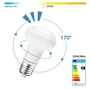 Kép 5/11 - E27 12W LED gomba égő meleg fehér 3000K R80 tejüveg opál