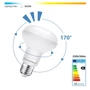 Kép 5/11 - E27 12W LED gomba égő hideg fehér 6400K R80 tejüveg opál