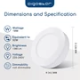 Kép 9/13 - 18W Falon Kívüli Kerek LED Panel Hideg Fehér 1380lm