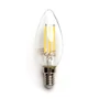 Kép 1/7 - E14 4W LED filament gyertya égő meleg fehér 2700K átlátszó 35 mm G35