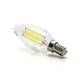 Kép 2/8 - E14 4W LED filament gyertya égő hideg fehér 6500K átlátszó 35 mm G35