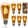 Kép 8/20 - 4W E27 LED filament égő 2200K borostyán ST64