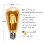 Kép 15/20 - 6W E27 LED filament égő 2200K  borostány ST64