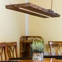 Kép 2/4 - Kézzel készített fényerőszabályzós fenyőfa LED étkező függőlámpa 80-180cm