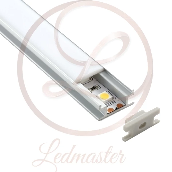 Ledprofiles Lépésálló aluprofil  opál fedéllel  2 méteres szál