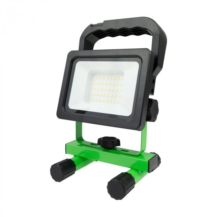 EcoLight 20 W-os natúrfehér hordozható LED reflektor  újratölthető akkumlátorral