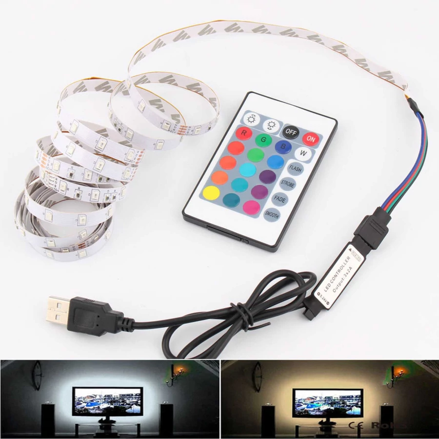 LEDmaster Prémium RGB TV mögötti LED világítás 1 m  24 gombos távirányítóval