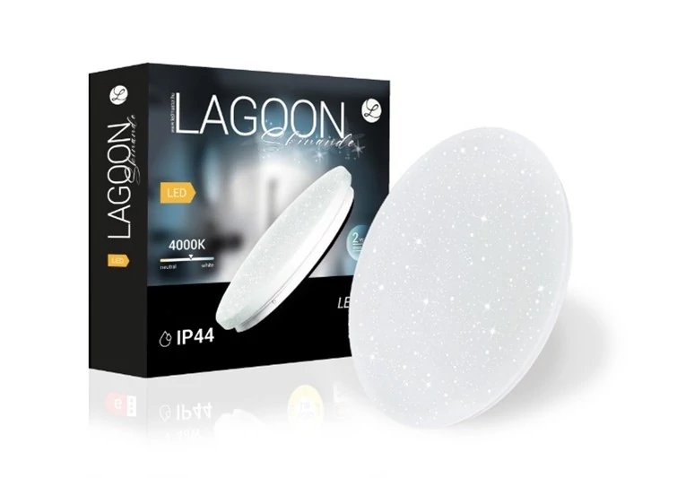 Lagoon Skinande 72 W-os ø600 mm kerek natúr fehér mennyezeti lámpa IP44-es védettségű