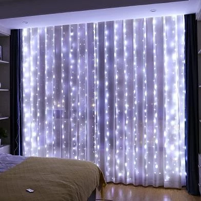 MasterLED 3x3m-es LED függöny hideg fehér  USB csatlakozóval és távirányítóval
