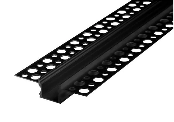 MasterLED Gipszkartonba süllyeszthető aluprofil  12 mm széles  2 méteres szál fekete
