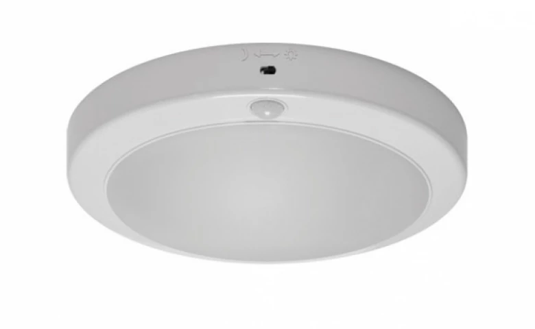Strühm Lopez 18 W-os ø240 mm kerek natúr fehér mozgásérzékelős mennyezeti lámpa IP42-es védettségű