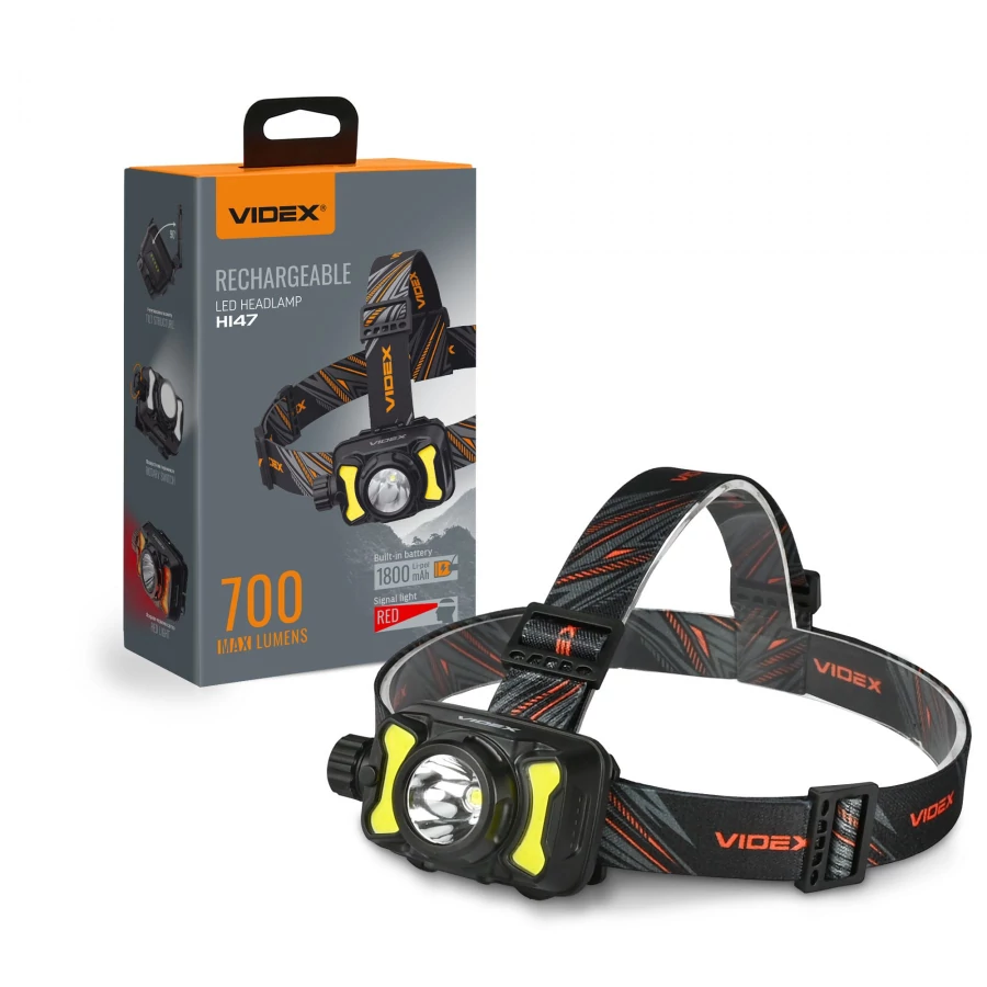 Videx LED Fejlámpa újratölthető akkumulátorral  700 lm  5000K  H147