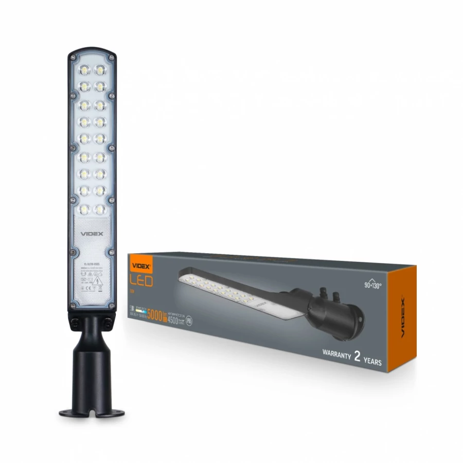 Videx LED forgatható 100 W-os fekete színű LED utcai lámpa 5000K  IP65