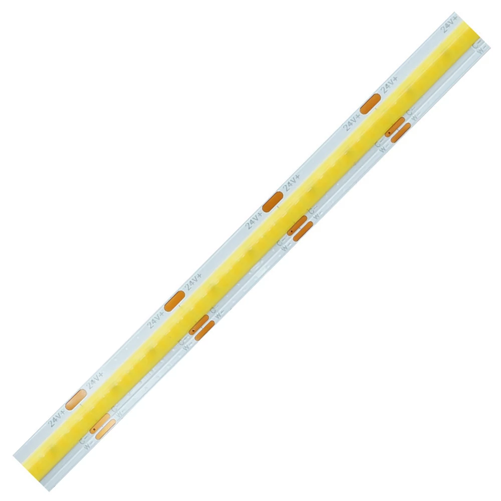 LED Szalag beltéri 24V, 7+7 Watt, 10 mmCOB/608 LED, ~650+650 Lumen, WW (3000K) + CW (6500K)