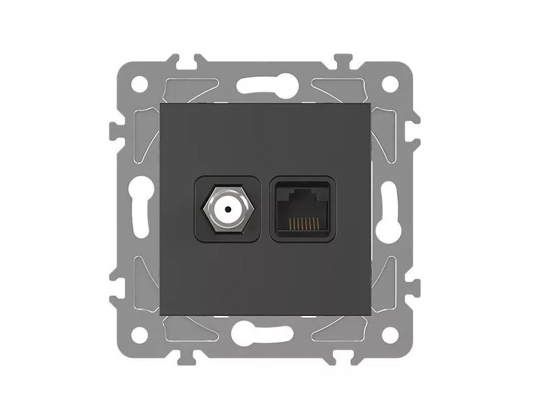 ELDLUX ELDGROUND SAT (13db) + RJ45 Cat.5e UTP aljzat fekete