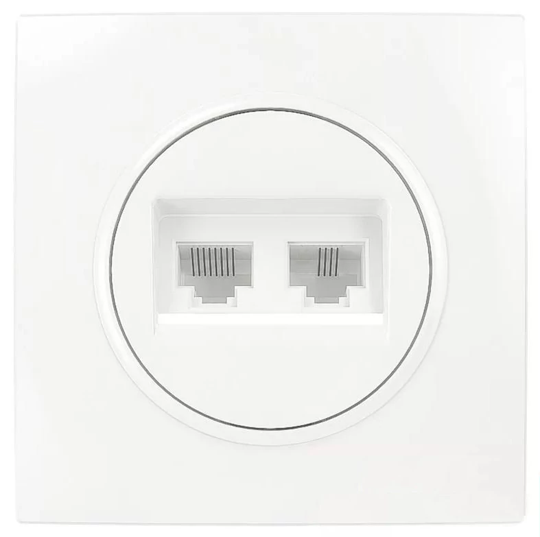 ELDLUX ELDELIN RJ11 TEL + RJ45 Cat.5e UTP aljzat fehér
