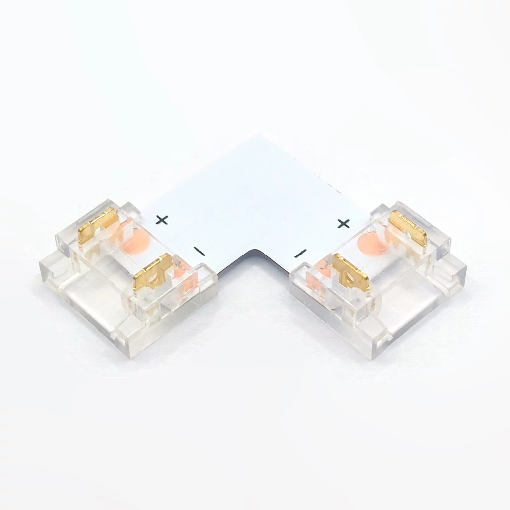 SMD LED Szalag átlátszó sarok toldóelem 10 mm 2 pin szalag+szalag
