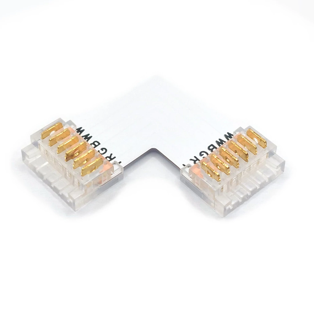 SMD LED Szalag átlátszó sarok toldóelem 12mm 6 pin szalag+szalag