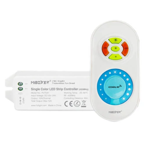 MiBoxer Dimmer Single Color LED Vezérlő DC12-24V 12A Fehér Touch Távirányítóval