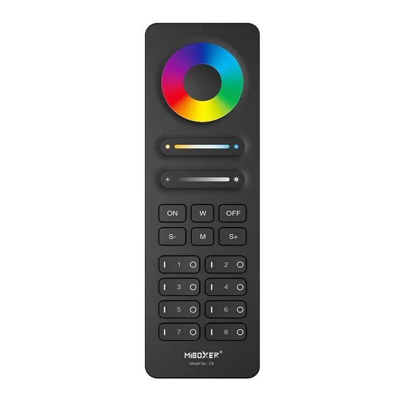 MiBoxer 8 Zónás RGB+CCT távirányító - fekete