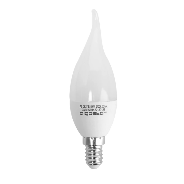 E14 4W LED gyertya égő meleg fehér 3000K C37 tejüveg opál