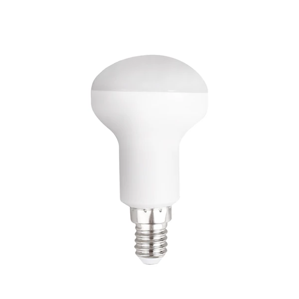 E14 7W LED gomba égő hideg fehér 6400K R50 tejüveg opál