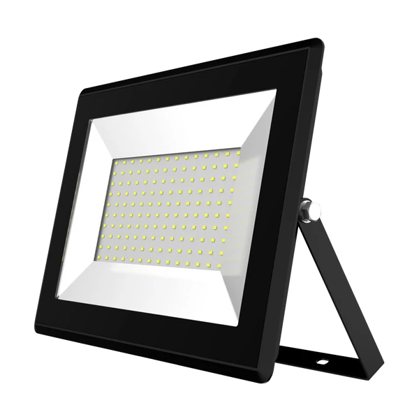 100W Fekete Házas Slim LED Reflektor Hideg Fehér 10000lm