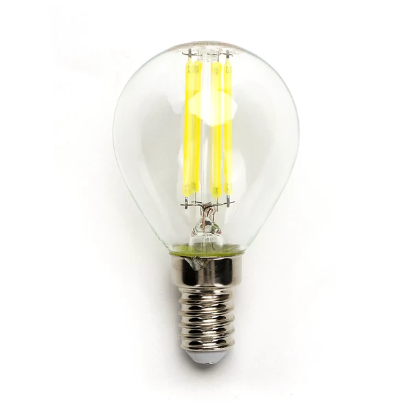 E14 4W LED filament kisgömb égő hideg fehér 6500K átlátszó 45 mm G45